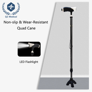 Bast&oacute;n LED ajustable de 10 niveles con aleaci&oacute;n de aluminio de grado aeron&aacute;utico | Capacidad de 150 kg y base cu&aacute;druple antideslizante para personas mayores/movilidad nocturna/rehabilitaci&oacute;n