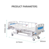 Cama de hospital manual de triple manivela con capacidad de 200 kg y respaldo de 80&deg; - Cama de enfermer&iacute;a de acero recubierta con aerosol resistente para cl&iacute;nicas/hogares de ancianos, incluye barandillas plegables y portasueros