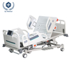 Lit m&eacute;dical ICU avec surveillance du poids et &eacute;cran tactile LCD – Lit d'h&ocirc;pital &eacute;lectrique 5 fonctions avec garde-corps hydrauliques, commande de RCP et roulettes silencieuses pour soins intensifs/usage domestique