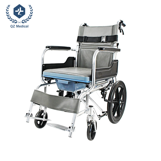 3-in-1-Duschtoiletten-Rollstuhl, Aluminiumrahmen, 100 kg Tragkraft, faltbarer Badezimmer-Mobilit&auml;tsstuhl